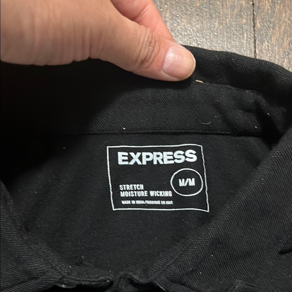 Express Men’s Black Polo Shirt – Stretch Performance Fit Size M - Picture 2 of 3